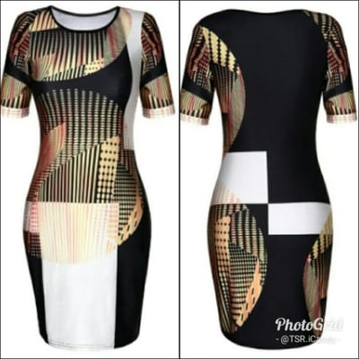 Glamorous color block printed bodycon dress
