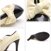 Adorable Bow Knot High Heels Shoes in Beige - Thumbnail 2