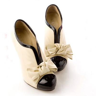 Adorable bow knot high heels shoes in beige