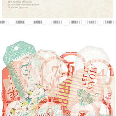 Studio calico sleigh ride vellum tags 35pcs