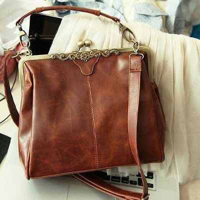 Chic pu leather vintage design handbag
