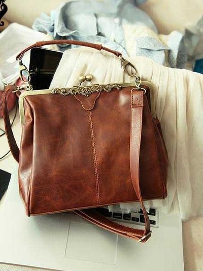Chic PU Leather Vintage Design Handbag