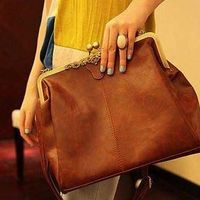 Chic PU Leather Vintage Design Handbag - Thumbnail 1