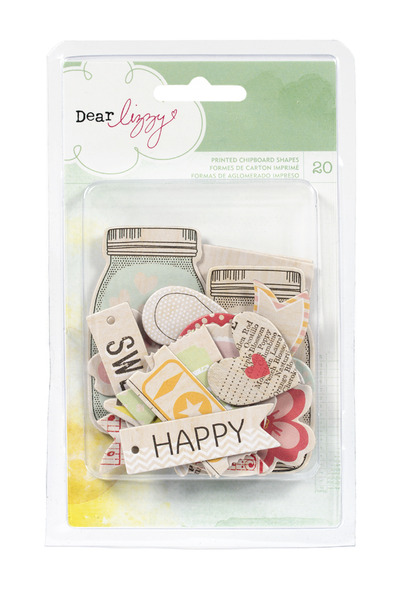 Dear Lizzy Printed Chipboard Shapes 20pcs