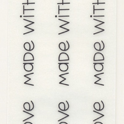 Pebbles with love rub-on transfers