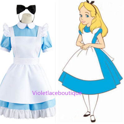 Alice in wonderland costume dress maid cosplay halloween costumes for women