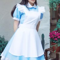 Alice in Wonderland Costume Dress Maid Cosplay Halloween Costumes for Women - Thumbnail 4