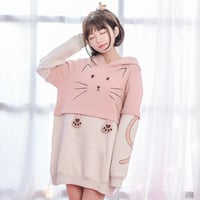 Harajuku fashion cute cat hoodies - Thumbnail 2