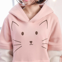 Harajuku fashion cute cat hoodies - Thumbnail 3
