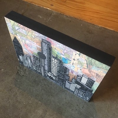 "the big d" 6x8" print on wood