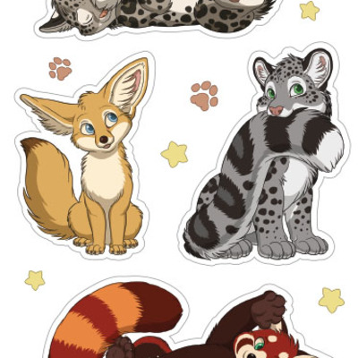 Cute fluffs sticker sheet a