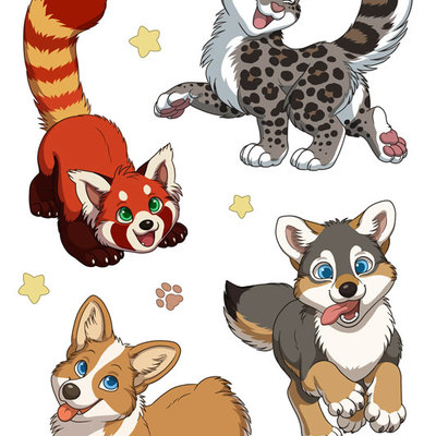 Cute fluffs sticker sheet b