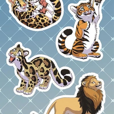 Felines sticker sheet