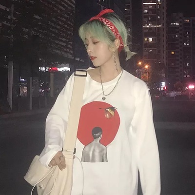 Japan flag and crane long sleeve t-shirt