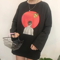 Japan flag and crane long sleeve t-shirt - Thumbnail 1