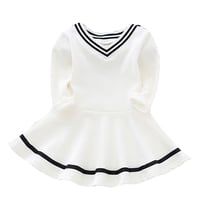 Cream V-Neck Tennis Dress