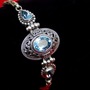  Blue Topaz and Sterling Silver Oval Bracelet -1