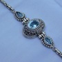  Blue Topaz and Sterling Silver Oval Bracelet -2