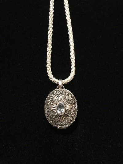 Sterling Silver Poison Locket with Gemstone 