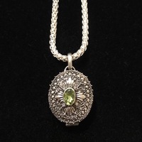 Sterling Silver Poison Locket with Gemstone  - Thumbnail 2