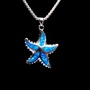 Blue Fire Opal and Sterling Silver Starfish Jewelry set-1