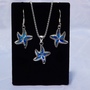 Blue Fire Opal and Sterling Silver Starfish Jewelry set-2