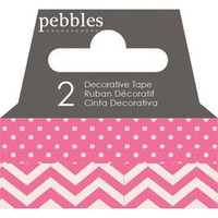 Pebbles Begonia Dot & Chevron Washi Tape 2pk - Thumbnail 1