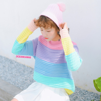 PASTEL RAINBOW KNIT HIGH NECK JUMPER - Thumbnail 2