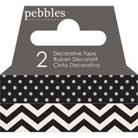 Pebbles Black Dot & Chevron Washi Tape 2pk - Thumbnail 1