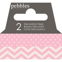 Pebbles Peony Dot & Chevron Washi Tape 2pk - Thumbnail 1