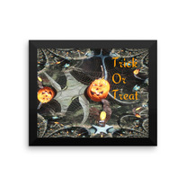 Fractal Traced Trick or Treat Pumpkins Framed poster