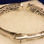 Blue Topaz and Sterling Silver hinged Bali Bracelet -4