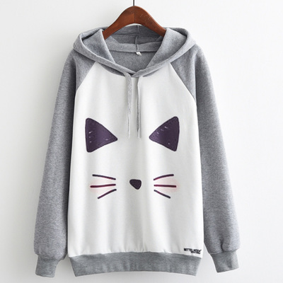 Cute kawaii autumn and winter sweatshirt hoodie with dream catcher and cat print - Thumbnail 4