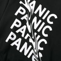 Free Shipping-BLACK/WHITE PANIC TRIPPY TEXT SWEATER - Thumbnail 2