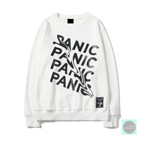 Free Shipping-BLACK/WHITE PANIC TRIPPY TEXT SWEATER - Thumbnail 3
