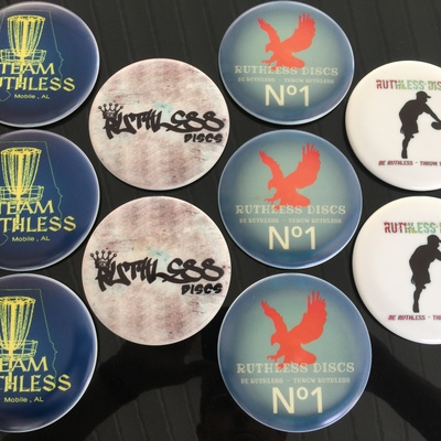 Dyemax gold line judge mini - ruthless discs logo stamp