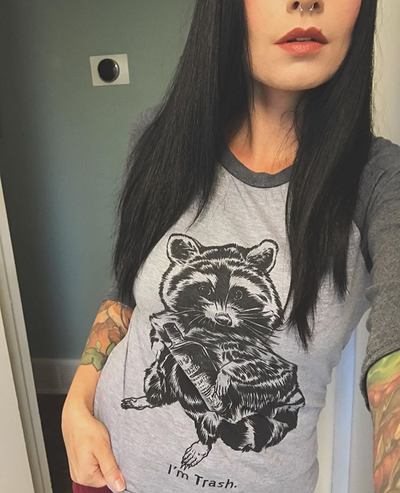 "i'm trash" baseball tee