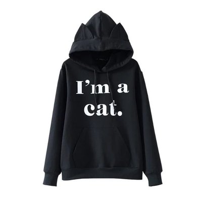 I'm a cat black hoodie - Thumbnail 5