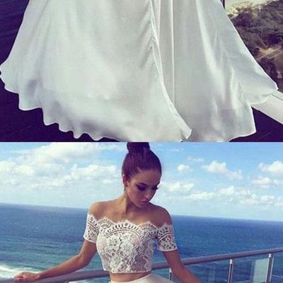 Two pieces lace wedding dress,wedding dress, cheap wedding dress, cheap wedding gown, bridal wedding dress,w35 - Thumbnail 3