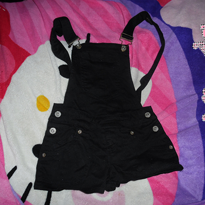 〖sold out〗highway jeans black denim overall shorts - Thumbnail 4