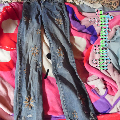 Too hot flower jeans sz. 3/4 - Thumbnail 5