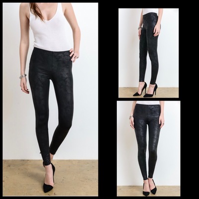 Leggings with faux leather print - Thumbnail 4