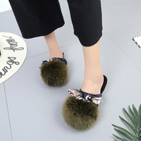 Fashion black bow tie flat shoes - Thumbnail 2
