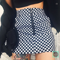 Free Shipping-90'S CHECKER SKIRT - Thumbnail 1