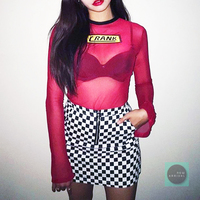 Free Shipping-90'S CHECKER SKIRT - Thumbnail 2