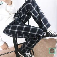 Free Shipping-VINTAGE CHECK RELAXED TROUSERS - Thumbnail 3