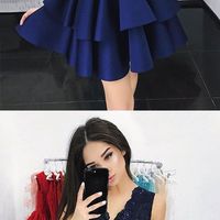 Short homecoming dress, v neck homecoming dress, cute homecoming dress, occasion dress, cheap homecoming dress, homecoming dress, PD15251 - Thumbnail 1