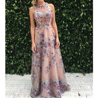 Long prom dress, charming prom dress, prom dress with embroidery, unique prom dress, party dress, formal prom dress, PD15055 - Thumbnail 1