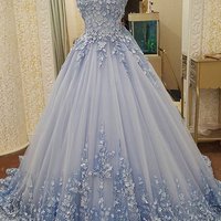Sweetheart prom dress, gorgeous prom dress, long prom dress, evening dress, prom dress with applique, tulle prom dress, PD15373 - Thumbnail 1