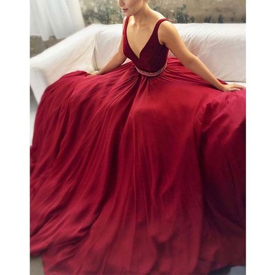 Long prom dress, v neck prom dress, elegant prom dress, affordable prom dress, evening dress, prom dress online, pd15202